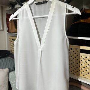 White Zara sheer sleeveless blouse, SZ:S